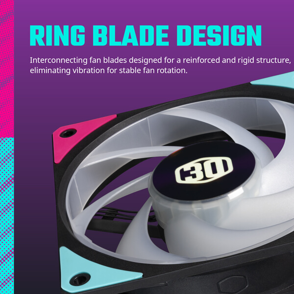 Cooler Master Mobius 120P ARGB 30th Anniversary Edition Cabinet Fan (Single Pack) - Black